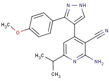 2-amino-6-isopropyl-4-[3-(4-methoxyphenyl)-1H-pyrazol-4-yl]nicotinonitrile