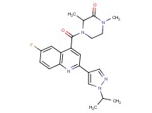 4-{[6-fluoro-2-(1-isopropyl-1H-pyrazol-4-yl)quinolin-4-yl]carbonyl}-1,3-dimethylpiperazin-2-one