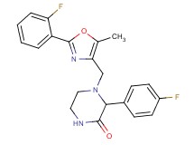 3-(4-fluorophenyl)-4-{[2-(2-fluorophenyl)-5-methyl-1,3-oxazol-4-yl]methyl}-2-piperazinone