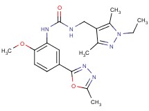 N-[(1-ethyl-3,5-dimethyl-1H-pyrazol-4-yl)methyl]-N'-[2-methoxy-5-(5-methyl-1,3,4-oxadiazol-2-yl)phenyl]urea