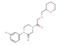 1-(3-chlorophenyl)-4-[(tetrahydro-2H-pyran-2-ylmethoxy)acetyl]-2-piperazinone