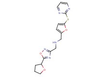 1-[5-(pyrimidin-2-ylthio)-2-furyl]-N-{[5-(tetrahydrofuran-2-yl)-1,2,4-oxadiazol-3-yl]methyl}methanamine
