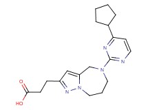 3-[5-(4-cyclopentyl-2-pyrimidinyl)-5,6,7,8-tetrahydro-4H-pyrazolo[1,5-a][1,4]diazepin-2-yl]propanoic acid