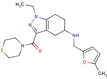 1-ethyl-N-[(5-methyl-2-furyl)methyl]-3-(4-thiomorpholinylcarbonyl)-4,5,6,7-tetrahydro-1H-indazol-5-amine