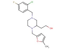 2-{4-(2-chloro-4-fluorobenzyl)-1-[(5-methyl-2-furyl)methyl]-2-piperazinyl}ethanol