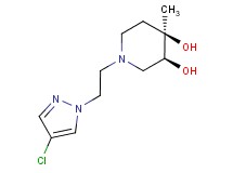 (3S*,4R*)-1-[2-(4-chloro-1H-pyrazol-1-yl)ethyl]-4-methylpiperidine-3,4-diol