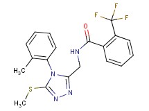 N-{[4-(2-methylphenyl)-5-(methylthio)-4H-1,2,4-triazol-3-yl]methyl}-2-(trifluoromethyl)benzamide