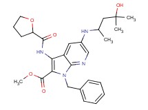 methyl 1-benzyl-5-[(3-hydroxy-1,3-dimethylbutyl)amino]-3-[(tetrahydro-2-furanylcarbonyl)amino]-1H-pyrrolo[2,3-b]pyridine-2-carboxylate