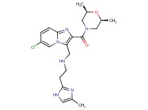 N-[(6-chloro-2-{[(2R*,6S*)-2,6-dimethyl-4-morpholinyl]carbonyl}imidazo[1,2-a]pyridin-3-yl)methyl]-2-(4-methyl-1H-imidazol-2-yl)ethanamine