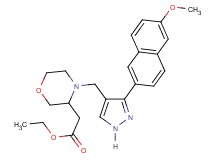 ethyl (4-{[3-(6-methoxy-2-naphthyl)-1H-pyrazol-4-yl]methyl}-3-morpholinyl)acetate