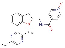 N-{[7-(3,6-dimethyl-2-pyrazinyl)-2,3-dihydro-1-benzofuran-2-yl]methyl}isonicotinamide 1-oxide