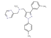 N-methyl-1-[3-(3-methylphenyl)-1-(4-methylphenyl)-1H-pyrazol-4-yl]-N-(2-pyrazinylmethyl)methanamine