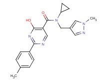 N-cyclopropyl-4-hydroxy-2-(4-methylphenyl)-N-[(1-methyl-1H-pyrazol-4-yl)methyl]pyrimidine-5-carboxamide