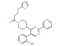 5-(2-methylphenyl)-2-(3-pyridinyl)-4-{1-[4-(2-thienyl)butanoyl]-4-piperidinyl}pyrimidine