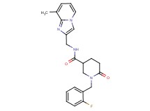 1-(2-fluorobenzyl)-N-[(8-methylimidazo[1,2-a]pyridin-2-yl)methyl]-6-oxo-3-piperidinecarboxamide