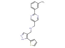 1-[2-(3-methylphenyl)pyrimidin-5-yl]-N-{[5-(2-thienyl)-1H-pyrazol-4-yl]methyl}methanamine