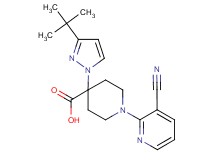 4-(3-tert-butyl-1H-pyrazol-1-yl)-1-(3-cyanopyridin-2-yl)piperidine-4-carboxylic acid