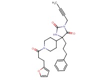 3-(2-butyn-1-yl)-5-{1-[3-(2-furyl)propanoyl]-4-piperidinyl}-5-(3-phenylpropyl)-2,4-imidazolidinedione
