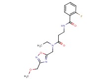 N-[3-(ethyl{[3-(methoxymethyl)-1,2,4-oxadiazol-5-yl]methyl}amino)-3-oxopropyl]-2-fluorobenzamide