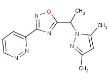 3-{5-[1-(3,5-dimethyl-1H-pyrazol-1-yl)ethyl]-1,2,4-oxadiazol-3-yl}pyridazine