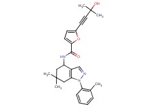 N-[6,6-dimethyl-1-(2-methylphenyl)-4,5,6,7-tetrahydro-1H-indazol-4-yl]-5-(3-hydroxy-3-methyl-1-butyn-1-yl)-2-furamide