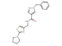 1-benzyl-N-[(2-pyrrolidin-1-yl-1,3-thiazol-4-yl)methyl]-1H-pyrazole-4-carboxamide
