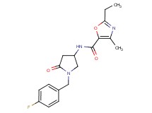 2-ethyl-N-[1-(4-fluorobenzyl)-5-oxo-3-pyrrolidinyl]-4-methyl-1,3-oxazole-5-carboxamide