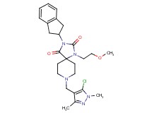 8-[(5-chloro-1,3-dimethyl-1H-pyrazol-4-yl)methyl]-3-(2,3-dihydro-1H-inden-2-yl)-1-(2-methoxyethyl)-1,3,8-triazaspiro[4.5]decane-2,4-dione
