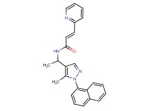 (2E)-N-{1-[5-methyl-1-(1-naphthyl)-1H-pyrazol-4-yl]ethyl}-3-(2-pyridinyl)acrylamide