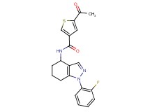 5-acetyl-N-[1-(2-fluorophenyl)-4,5,6,7-tetrahydro-1H-indazol-4-yl]-3-thiophenecarboxamide