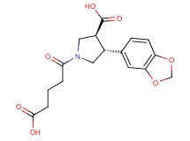 (3S*,4R*)-4-(1,3-benzodioxol-5-yl)-1-(4-carboxybutanoyl)pyrrolidine-3-carboxylic acid