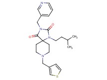 1-(3-methylbutyl)-3-(3-pyridinylmethyl)-8-(3-thienylmethyl)-1,3,8-triazaspiro[4.5]decane-2,4-dione