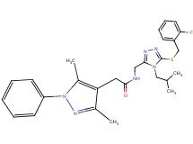 2-(3,5-dimethyl-1-phenyl-1H-pyrazol-4-yl)-N-({5-[(2-fluorobenzyl)thio]-4-isobutyl-4H-1,2,4-triazol-3-yl}methyl)acetamide