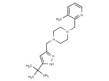 1-[(5-tert-butyl-1H-pyrazol-3-yl)methyl]-4-[(3-methylpyridin-2-yl)methyl]piperazine