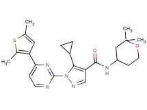 5-cyclopropyl-N-(2,2-dimethyltetrahydro-2H-pyran-4-yl)-1-[4-(2,5-dimethyl-3-thienyl)-2-pyrimidinyl]-1H-pyrazole-4-carboxamide