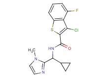3-chloro-N-[cyclopropyl(1-methyl-1H-imidazol-2-yl)methyl]-4-fluoro-1-benzothiophene-2-carboxamide