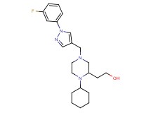 2-(1-cyclohexyl-4-{[1-(3-fluorophenyl)-1H-pyrazol-4-yl]methyl}-2-piperazinyl)ethanol
