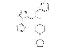 1-(1-cyclopentyl-4-piperidinyl)-N-(3-pyridinylmethyl)-N-{[1-(1,3-thiazol-2-yl)-1H-pyrrol-2-yl]methyl}methanamine