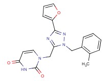 1-{[3-(2-furyl)-1-(2-methylbenzyl)-1H-1,2,4-triazol-5-yl]methyl}pyrimidine-2,4(1H,3H)-dione