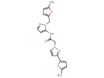 N-{1-[(5-methyl-2-furyl)methyl]-1H-pyrazol-5-yl}-2-[3-(5-methyl-2-furyl)-1H-pyrazol-1-yl]acetamide