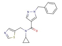 1-benzyl-N-cyclopropyl-N-(1,3-thiazol-5-ylmethyl)-1H-pyrazole-4-carboxamide