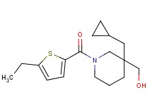 {3-(cyclopropylmethyl)-1-[(5-ethyl-2-thienyl)carbonyl]-3-piperidinyl}methanol