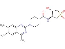N-[(3S*,4S*)-4-hydroxy-1,1-dioxidotetrahydro-3-thienyl]-1-(4,6,7-trimethyl-2-quinazolinyl)-4-piperidinecarboxamide
