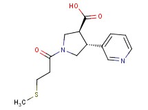 (3S*,4R*)-1-[3-(methylthio)propanoyl]-4-pyridin-3-ylpyrrolidine-3-carboxylic acid