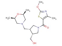 {(3R*,4R*)-4-{[(2R*,6S*)-2,6-dimethylmorpholin-4-yl]methyl}-1-[(2-methoxy-4-methyl-1,3-thiazol-5-yl)carbonyl]pyrrolidin-3-yl}methanol