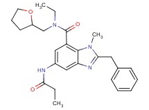 2-benzyl-N-ethyl-1-methyl-5-(propionylamino)-N-(tetrahydro-2-furanylmethyl)-1H-benzimidazole-7-carboxamide