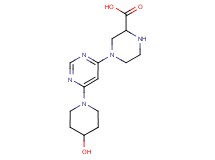4-[6-(4-hydroxypiperidin-1-yl)pyrimidin-4-yl]piperazine-2-carboxylic acid