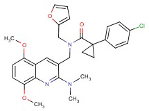 1-(4-chlorophenyl)-N-{[2-(dimethylamino)-5,8-dimethoxy-3-quinolinyl]methyl}-N-(2-furylmethyl)cyclopropanecarboxamide