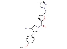 (3R*,4S*)-4-(4-methoxyphenyl)-1-[5-(1H-pyrazol-1-ylmethyl)-2-furoyl]pyrrolidin-3-amine