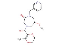 6-methoxy-4-[(3-methyl-5,6-dihydro-1,4-dioxin-2-yl)carbonyl]-1-(3-pyridinylmethyl)-1,4-diazepan-2-one